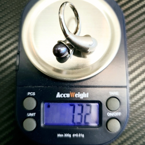 Akoya & Tahitian Pearl 925 Sterling Silver Bypass Ring TARA T&S *RARE - Picture 15 of 15